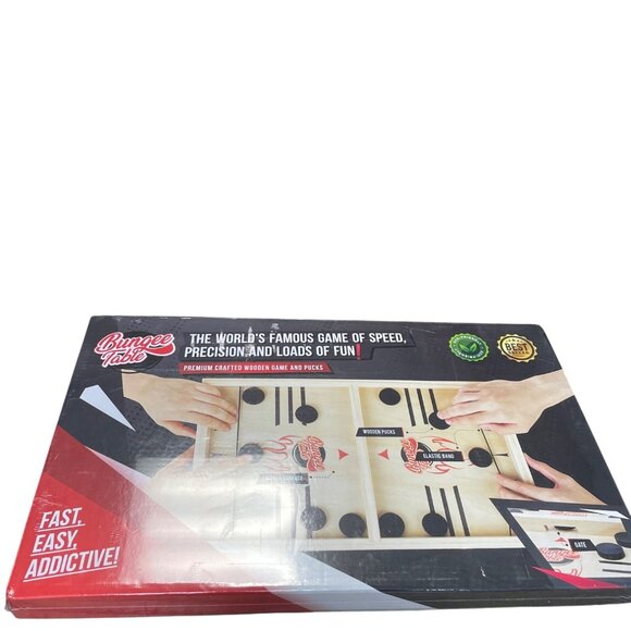 Bungee Table Other - Bungee Table Wooden Fast-Paced Game Set With Elastic Bands Pucks SKU 9417